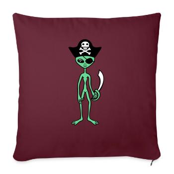 Alien Pirate Capitaine Casquette Drôle Alien - Housse de coussin décorative 45 x 45 cm - bordeaux - Devant