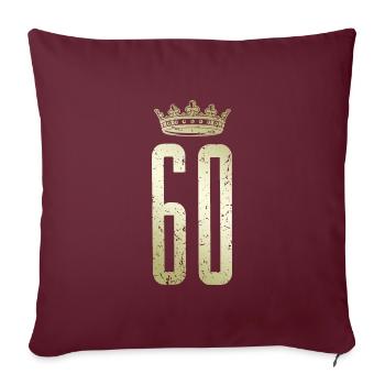 60 numéros couronne - Housse de coussin décorative 45 x 45 cm - bordeaux - Devant