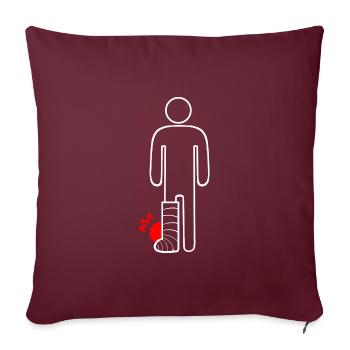 Jambe cassée - Housse de coussin décorative 45 x 45 cm - bordeaux - Devant