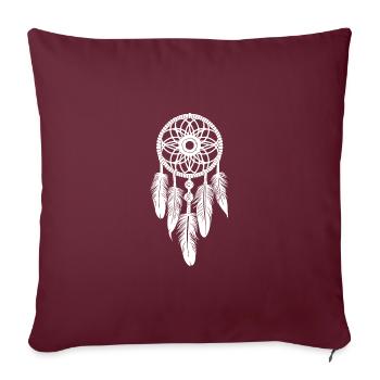 Magischer Indianischer Traumfänger Yoga Amulett - Sofakissenbezug 45 x 45 cm - Burgunderrot - Vorne