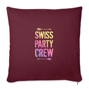 Équipe de fête suisse Bunt Schweiz - Housse de coussin décorative 45 x 45 cm - bordeaux - Devant