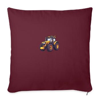 Niedlicher Traktor - Sofakissenbezug 45 x 45 cm - Burgunderrot - Vorne