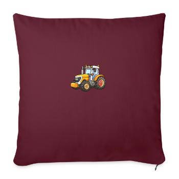 Niedlicher Traktor - Sofakissenbezug 45 x 45 cm - Burgunderrot - Vorne