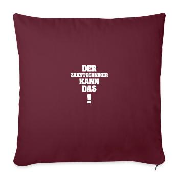 Cadeau pour prothésiste dentaire - Housse de coussin décorative 45 x 45 cm - bordeaux - Devant