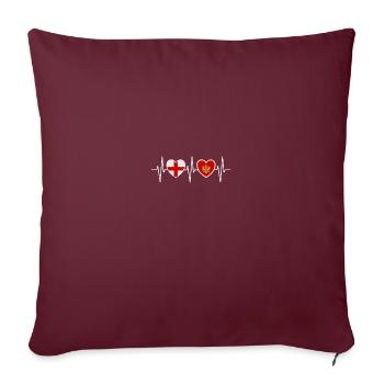 Drapeau monténégrin de l’Angleterre et du Monténégro - Housse de coussin décorative 45 x 45 cm - bordeaux - Devant
