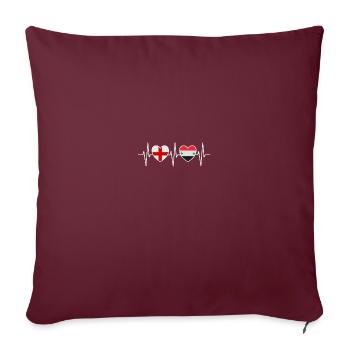 England und Syrien Syrische Fahne Flaggen - Sofakissenbezug 45 x 45 cm - Burgunderrot - Vorne