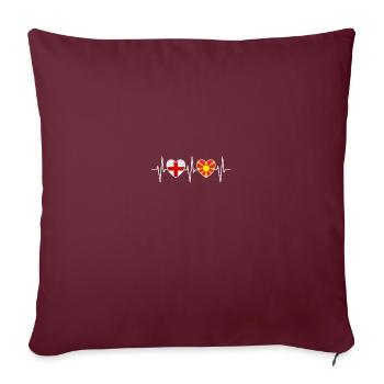 Drapeaux du drapeau macédonien de l’Angleterre et de la Macédoine - Housse de coussin décorative 45 x 45 cm - bordeaux - Devant