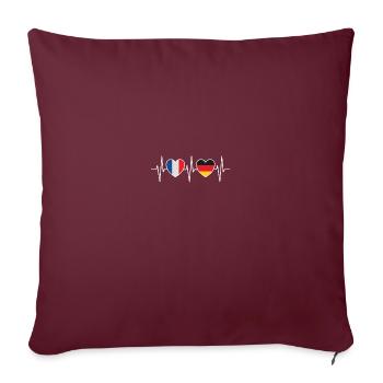 France et Allemagne Drapeaux du drapeau allemand - Housse de coussin décorative 45 x 45 cm - bordeaux - Devant