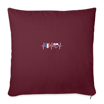 France et Slovaquie Drapeau slovaque Drapeaux - Housse de coussin décorative 45 x 45 cm - bordeaux - Devant