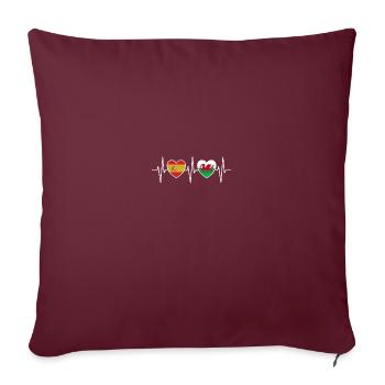 Espagne et Pays de Galles Drapeaux du drapeau gallois - Housse de coussin décorative 45 x 45 cm - bordeaux - Devant
