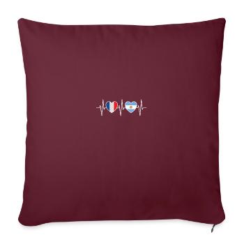 France et Argentine Drapeaux argentins - Housse de coussin décorative 45 x 45 cm - bordeaux - Devant