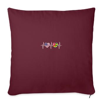 Drapeaux des États-Unis et du Togo - Housse de coussin décorative 45 x 45 cm - bordeaux - Devant