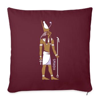 Horus Dieu de l'Egypte - Housse de coussin décorative 45 x 45 cm - bordeaux - Devant