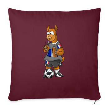 France Fan Lama - Housse de coussin décorative 45 x 45 cm - bordeaux - Devant