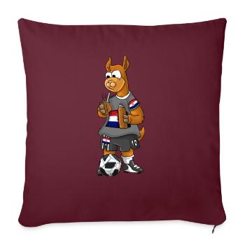 Fan Lama croate - Housse de coussin décorative 45 x 45 cm - bordeaux - Devant