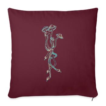 Magic mushrooms - amazing psychedelic print - Sofa pillowcase 17,3'' x 17,3'' (45 x 45 cm) - burgundy - Front
