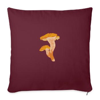 Les champignons chanterelles collectent un cadeau - Housse de coussin décorative 45 x 45 cm - bordeaux - Devant
