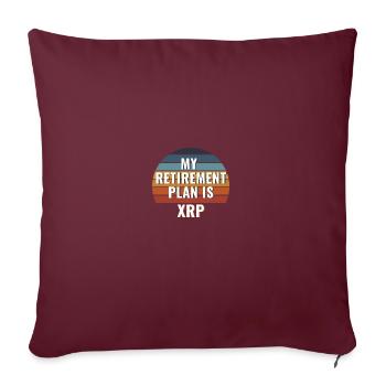 Mon plan de retraite est Ripple, XRP- Funny Crypto - Housse de coussin décorative 45 x 45 cm - bordeaux - Devant
