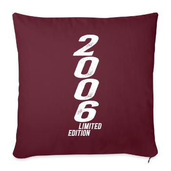 18e anniversaire 2006 Année de naissance - Housse de coussin décorative 45 x 45 cm - bordeaux - Devant