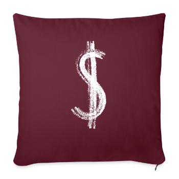Dollar - Sofa pillowcase 17,3'' x 17,3'' (45 x 45 cm) - burgundy - Front