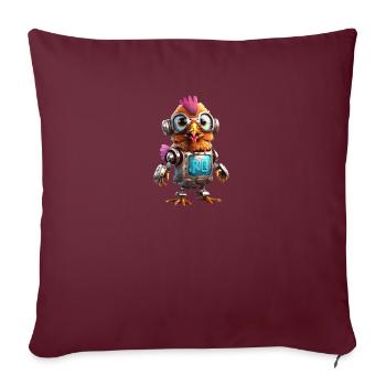 Robo Chicken - Sofakissenbezug 45 x 45 cm - Burgunderrot - Vorne