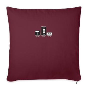 Cartouche de disquette VHS - Housse de coussin décorative 45 x 45 cm - bordeaux - Devant