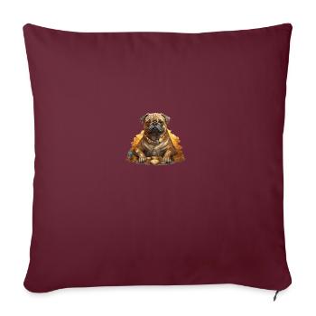 Mops Gold Digger - Sofakissenbezug 45 x 45 cm - Burgunderrot - Vorne