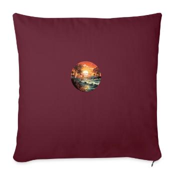 Strand Sonnenuntergang Vintage Surfer - Sofakissenbezug 45 x 45 cm - Burgunderrot - Vorne