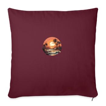 Strand Sonnenuntergang Vintage Surfer - Sofakissenbezug 45 x 45 cm - Burgunderrot - Vorne