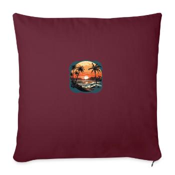 Strand Sonnenuntergang Vintage Surfer - Sofakissenbezug 45 x 45 cm - Burgunderrot - Vorne