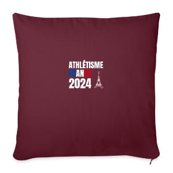 Cadeau Supporter Athlétisme France - Housse de coussin décorative 45 x 45 cm - bordeaux - Devant