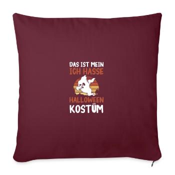 Fantôme Je déteste Costume d’Halloween - Housse de coussin décorative 45 x 45 cm - bordeaux - Devant