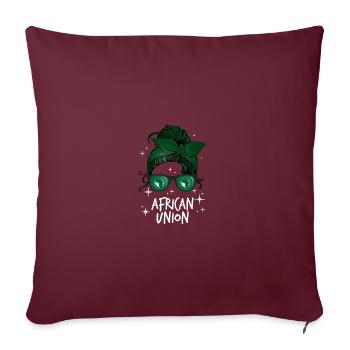 Union africaine - Housse de coussin décorative 45 x 45 cm - bordeaux - Devant