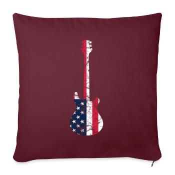 GUITARE AVEC AMERICAN FLAG GUITARS - Housse de coussin décorative 45 x 45 cm - bordeaux - Devant