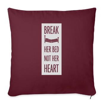 Briser sa citation de lit - Housse de coussin décorative 45 x 45 cm - bordeaux - Devant