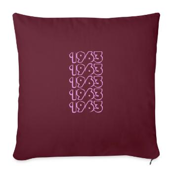 Année 1963 - Housse de coussin décorative 45 x 45 cm - bordeaux - Devant