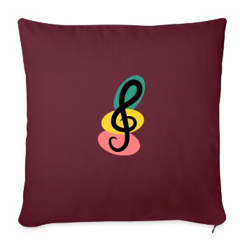 CLE DE SOL. MUSIQUE. ROCK. 21 JUIN. FÊTE MUSIQUE - Housse de coussin décorative 45 x 45 cm - bordeaux - Devant