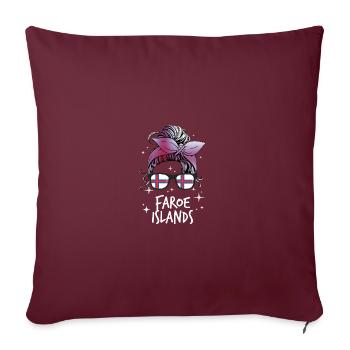 Féroé (îles) - Housse de coussin décorative 45 x 45 cm - bordeaux - Devant