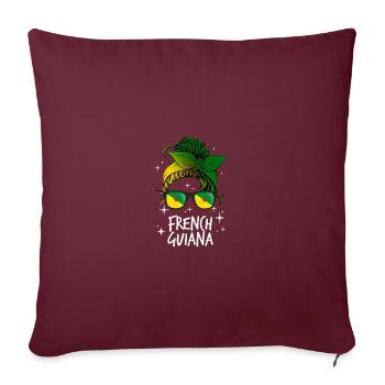 Guyane française - Housse de coussin décorative 45 x 45 cm - bordeaux - Devant