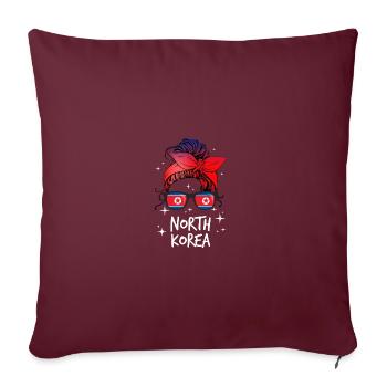 Nordkorea - Sofakissenbezug 45 x 45 cm - Burgunderrot - Vorne