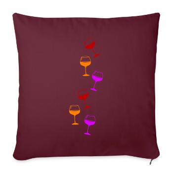 Icône de verre à vin rouge de vin de vin - Housse de coussin décorative 45 x 45 cm - bordeaux - Devant