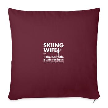 Sport Femme Ski - Housse de coussin décorative 45 x 45 cm - bordeaux - Devant