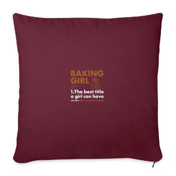 Baker Girl Définition Pâtisserie - Housse de coussin décorative 45 x 45 cm - bordeaux - Devant