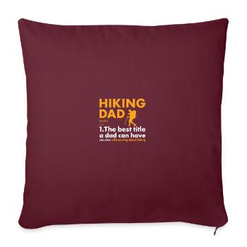 Randonneur Papa Définition Randonnée - Housse de coussin décorative 45 x 45 cm - bordeaux - Devant