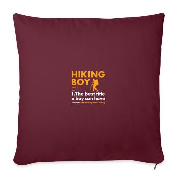 Hiker Boy Définition Randonnée - Housse de coussin décorative 45 x 45 cm - bordeaux - Devant