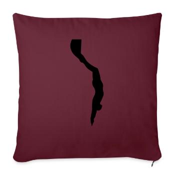 Freediver Silhouette - Sofakissenbezug 45 x 45 cm - Burgunderrot - Vorne
