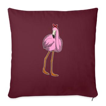 Flamingo-Halstuch - Sofakissenbezug 45 x 45 cm - Burgunderrot - Vorne