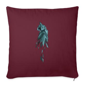 Chat polygone bleu - Housse de coussin décorative 45 x 45 cm - bordeaux - Devant