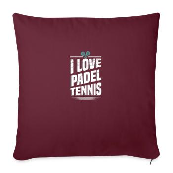 Padel Tennis Paddle Padel Ball Pagayer Padel Tennis - Housse de coussin décorative 45 x 45 cm - bordeaux - Devant