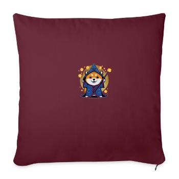 Dog Shiba Inu Fantasy Magician Pen n Paper Game - Sofa pillowcase 17,3'' x 17,3'' (45 x 45 cm) - burgundy - Front